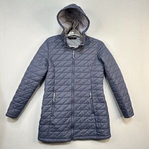 Stoic Hooded‎ Parka Long Women's Medium Silver Motion